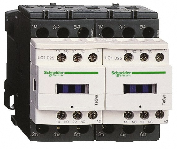 Schneider Electric LC2D25G7V IEC Contactor: 3 Poles, NC & NO Image