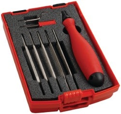 Shaviv 154-00030 Hand Deburring Tool Set: 8 Pc, Deburring & Filing & Diamond Coated & High Speed Steel 