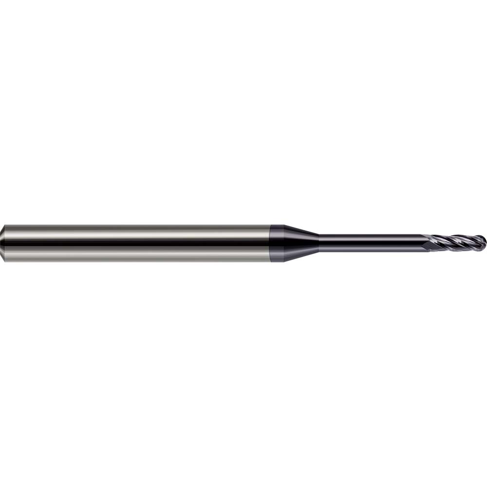 Harvey Tool 76831-C3 Ball End Mill: 0.031" Dia, 0.093" LOC, 4 Flute, Solid Carbide Image