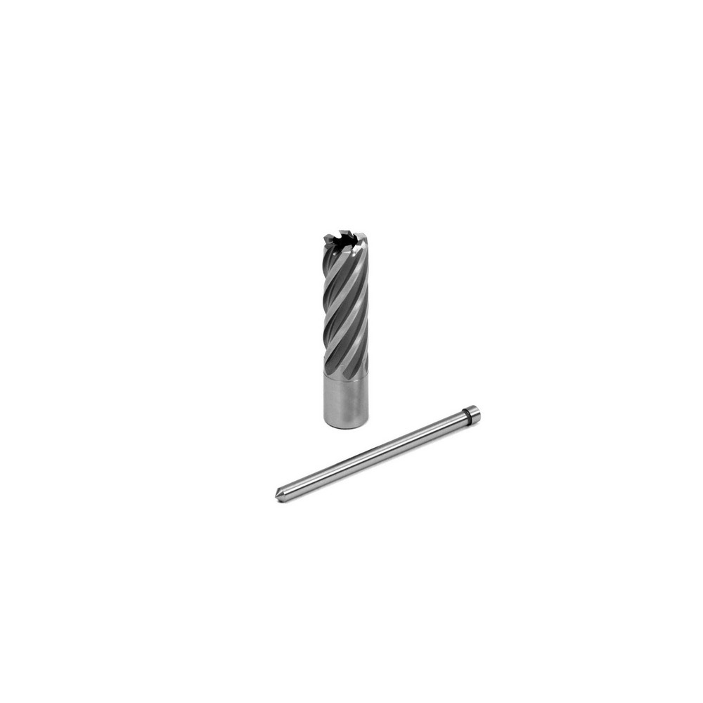 Annular Cutter: 11/16" Dia, 2" Depth of Cut, High-Speed Steel - 3/4" Shank Dia, Weldon Flat Shank, Titanium Nitride Finish, Series CC687