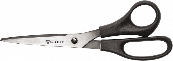 Westcott 3-19/64" LOC, 8" OAL Stainless Steel Standard Standard - Plastic Straight Handle, For General Purpose Use | Part #13135