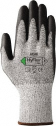 Gloves: HyFlex® Foam 11-435, Cut A3, Puncture 4, Abrasion 4, Size X-Large, 10" Long - Dyneema, Polyurethane-Coated, Palm Coating, Black<multisep/>Gray Pair