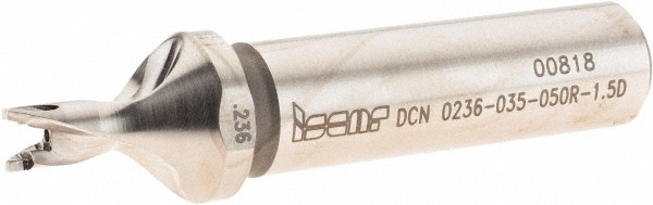 Iscar 3203286 Replaceable Tip Drill: 0.236 to 0.252 Drill Dia, 0.35" Max Depth, 0.5 Straight-Cylindrical Shank Image