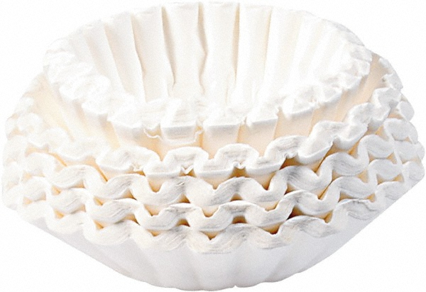 Coffee Filter: Fits Commercial Coffeemakers, Paper, White - Use with Commercial Coffeemakers