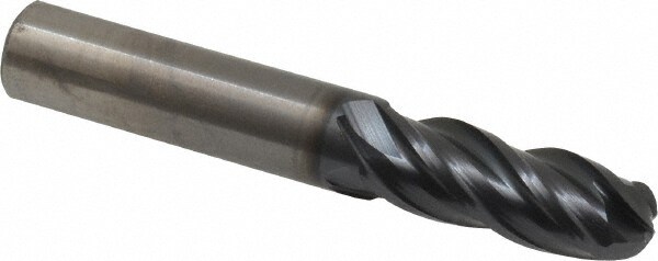 OSG HP441-3750-BN Ball End Mill: 0.375" Dia, 1" LOC, 4 Flute, Solid Carbide Image