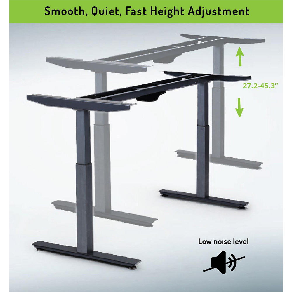 Uncaged Ergonomics HeightAdjustable Desk Bases; Base Material Steel
