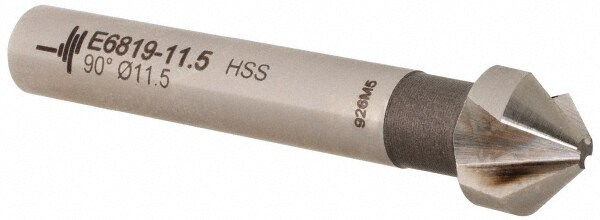 11.5mm Head Diam, 8mm Shank Diam, 3 Flute 90° High Speed Steel Countersink