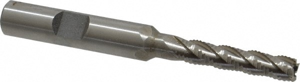 Value Collection 724-2033 Square End Mill: 1/4 Dia, 1-1/8 LOC, 3/8 Shank Dia, 3-1/8 OAL, 4 Flutes, Cobalt Image