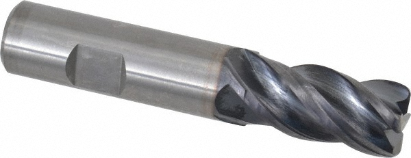 Kennametal 4067278 Corner Radius End Mill: 3/4" Dia, 1-1/2" LOC, 0.09" Radius, 4 Flutes, Solid Carbide Image