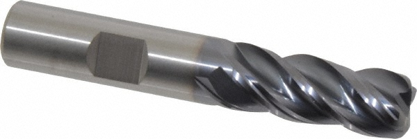 Kennametal 4071917 Corner Radius End Mill: 1/2" Dia, 1-1/4" LOC, 0.09" Radius, 4 Flutes, Solid Carbide Image