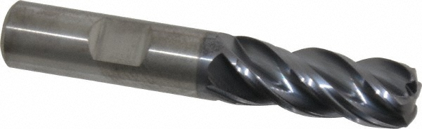 Kennametal 4071918 Corner Radius End Mill: 1/2" Dia, 1-1/4" LOC, 0.12" Radius, 4 Flutes, Solid Carbide Image