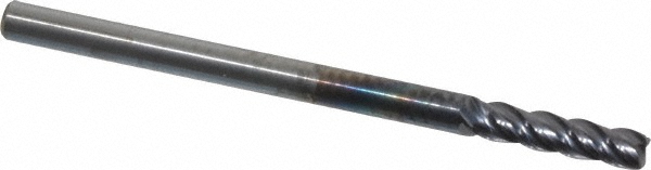 Kennametal 4047701 Corner Radius End Mill: 1/8" Dia, 1/2" LOC, 0.015" Radius, 4 Flutes, Solid Carbide Image