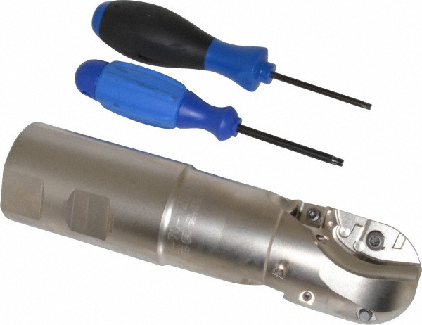 Indexable Ball Nose End Mill: 2" Cut Dia, 7.96" OAL