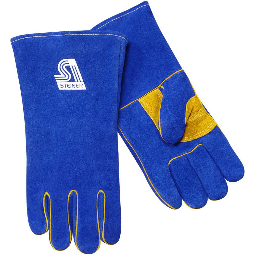 Welder's & Heat Protective Gloves; MED SIDE SPL BLUE 1/PR COWHIDE ...