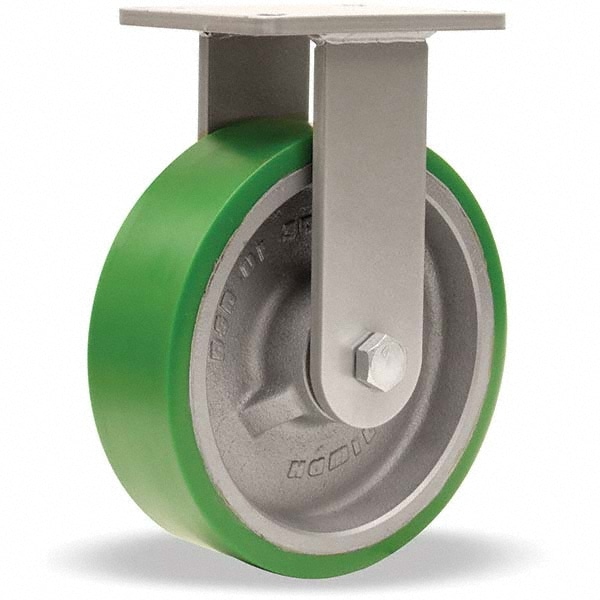 Hamilton R-CH-13DB Rigid Top Plate Caster: Polyurethane, 10" Wheel Dia, 3" Wheel Width, 3,000 lb Capacity, 12-1/2" OAH Image