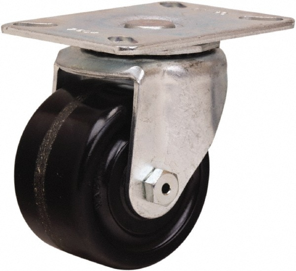 Hamilton S-HL-3P Swivel Top Plate Caster: Phenolic, 3" Wheel Dia, 1-3/4" Wheel Width, 400 lb Capacity, 4" OAH Image