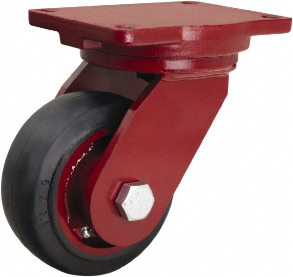 Hamilton - Swivel Top Plate Caster: Rubber Mold on Cast Iron, 6