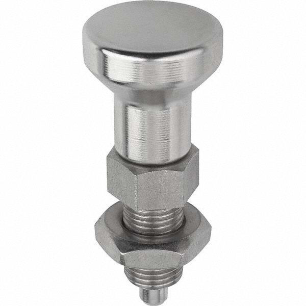KIPP M20x1.5, 25mm Thread Length, 10mm Plunger Diam, Locking Pin Knob Handle Indexing Plunger - Plunger Style B, 40mm Body Length, 83mm OAL