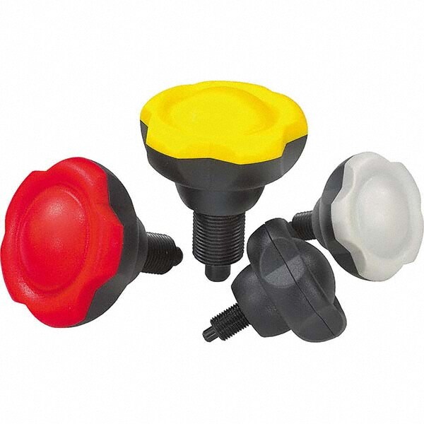 3/8-24, 13mm Thread Length, 5mm Plunger Diam, Lock & Clamp Knob Handle Indexing Plunger