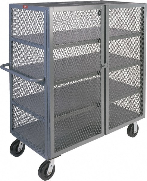 Jamco - Steel Mesh Security Truck: 3,000 Lb Capacity, 4 Shelf 