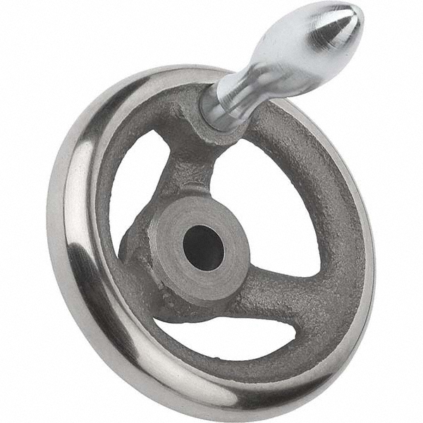 KIPP Spoked Handwheel Solid Handle, Polished Finish MSC Direct