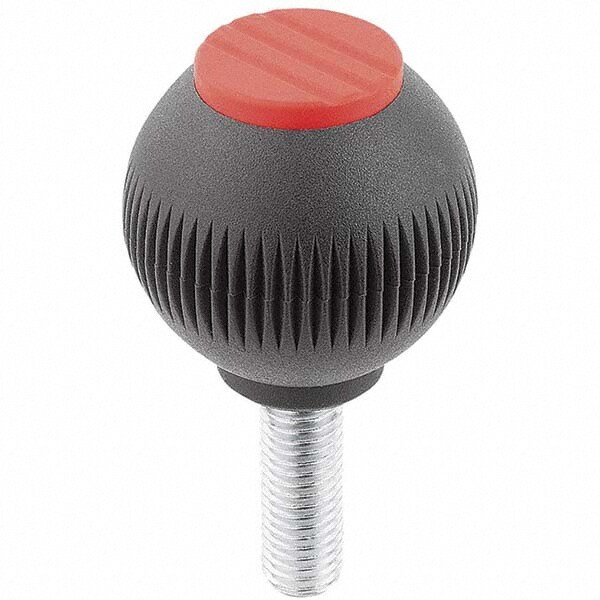 Ball Knob: Threaded Stem, 0.5906" Thread Length, 63/64'' Dia