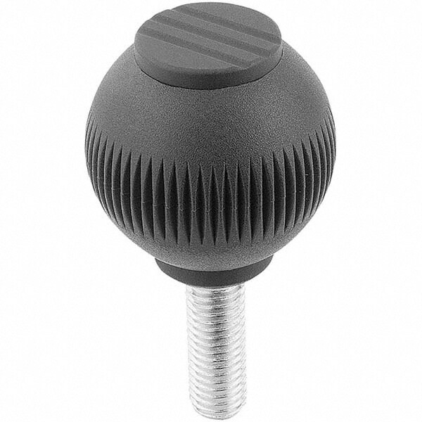 Ball Knob: Threaded Stem, 0.5906" Thread Length, 63/64'' Dia