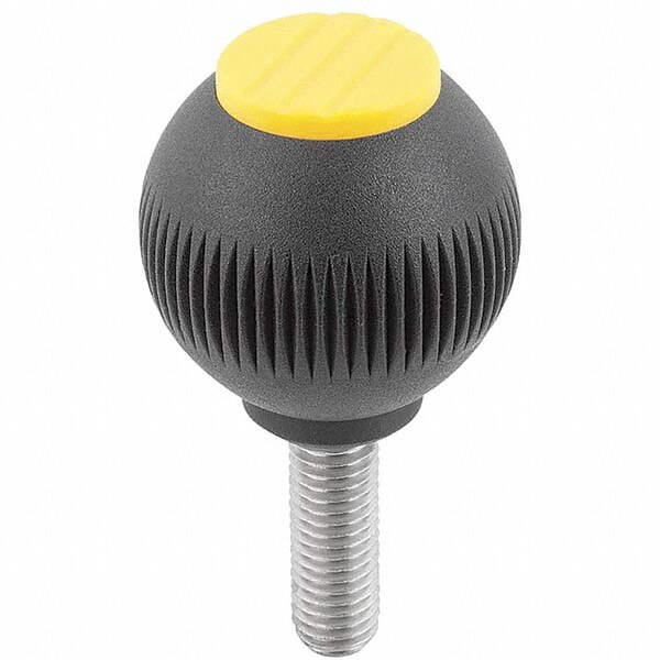 Ball Knob: Threaded Stem, 1.1811" Thread Length, 63/64'' Dia