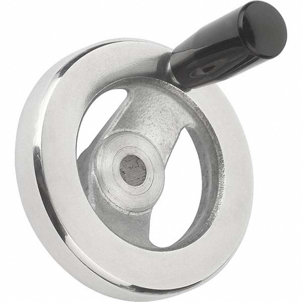 KIPP Spoked Handwheel Revolving Handle, Black Oxide & Polished