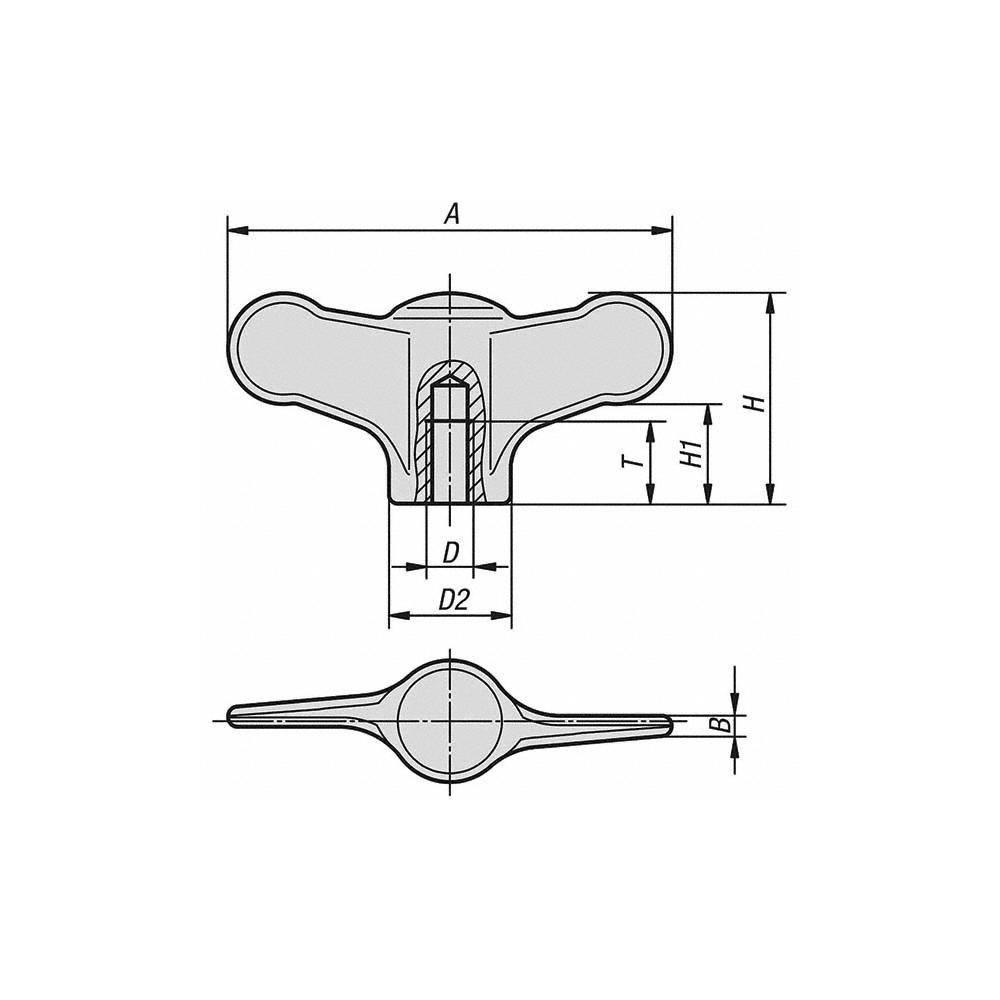 KIPP 1032 Hole Thread, 50mm Head Length, Stainless Steel, Female