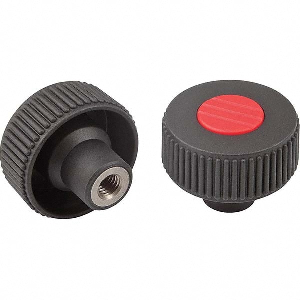 KIPP - 1/2-13, 18mm Hole, 63mm Diam Knurled Knob | MSC Direct
