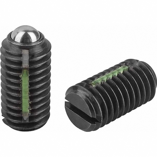 Threaded Ball Plunger: 6-32, 0.0591" Ball Dia, 0.2756" Body Length, 0.0197" Max Ball Reach