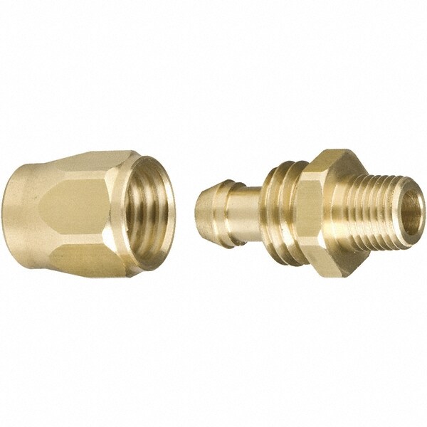 Barbed Hose Fitting: 1/4" x 3/8" ID Hose, Female Connector
