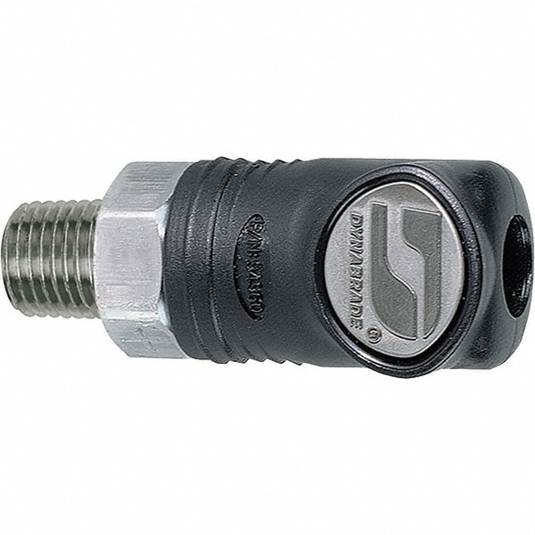 Pneumatic Hose Coupling: 1/4 Thread, 1/4 Body Dia, Industrial Interchange