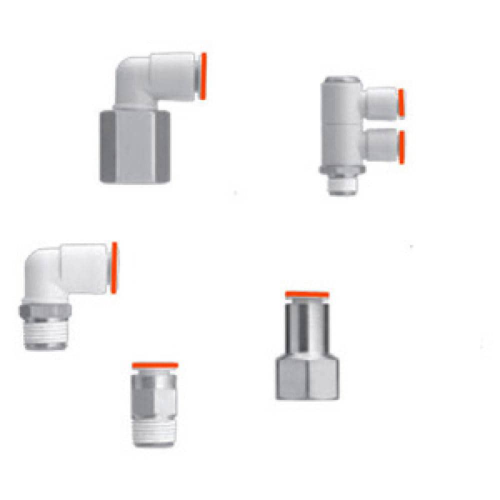 Push-to-Connect Tube Fitting: Male Branch Tee, 1/8" Thread, 3/8" OD