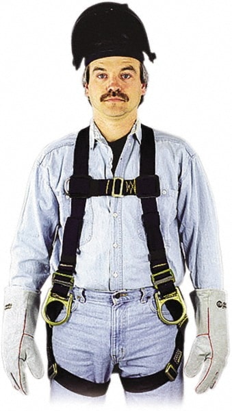 Fall Protection Harnesses: 400 Lb, Single D-Ring Style, Size Universal