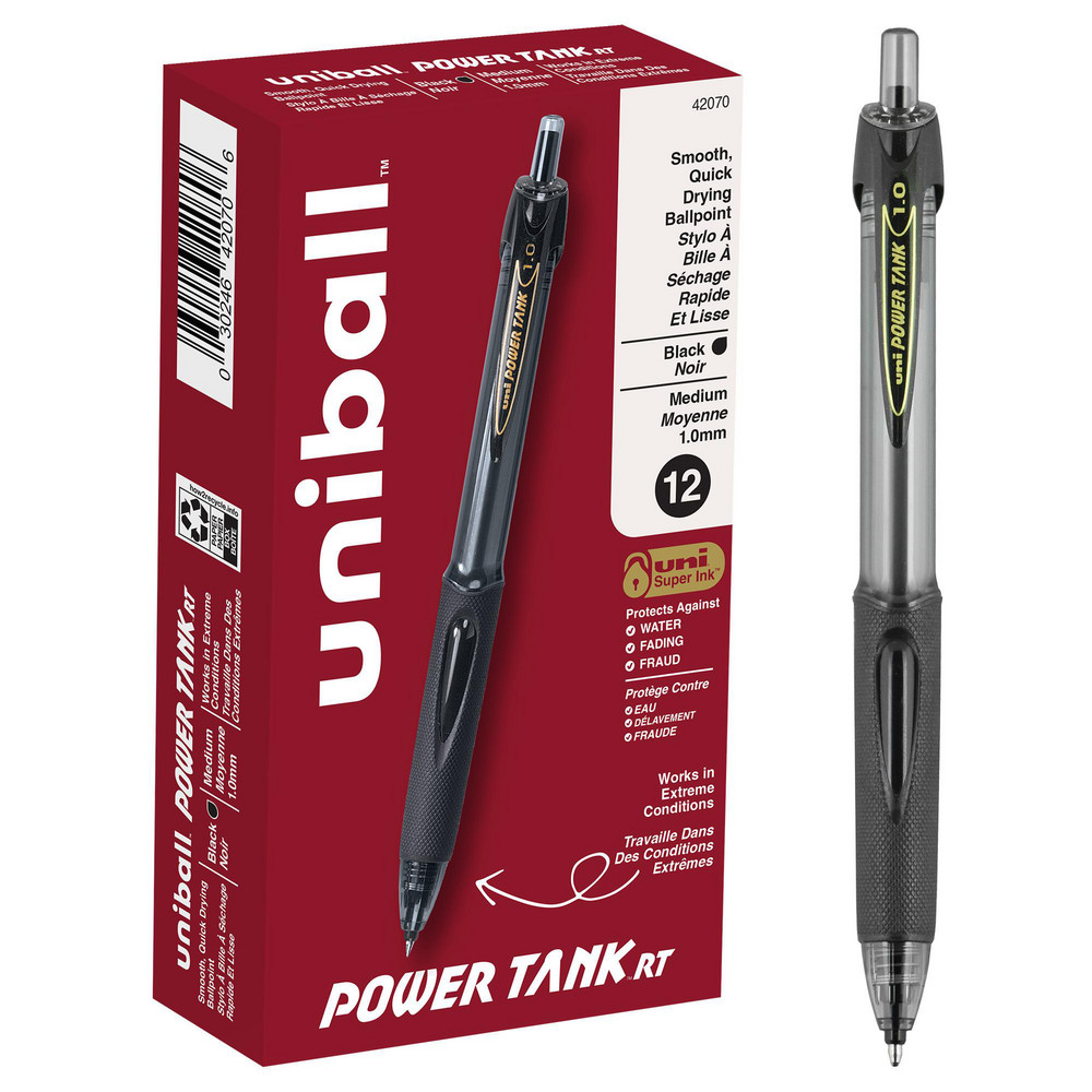 Retractable Pen: 1 mm Tip, Black Ink