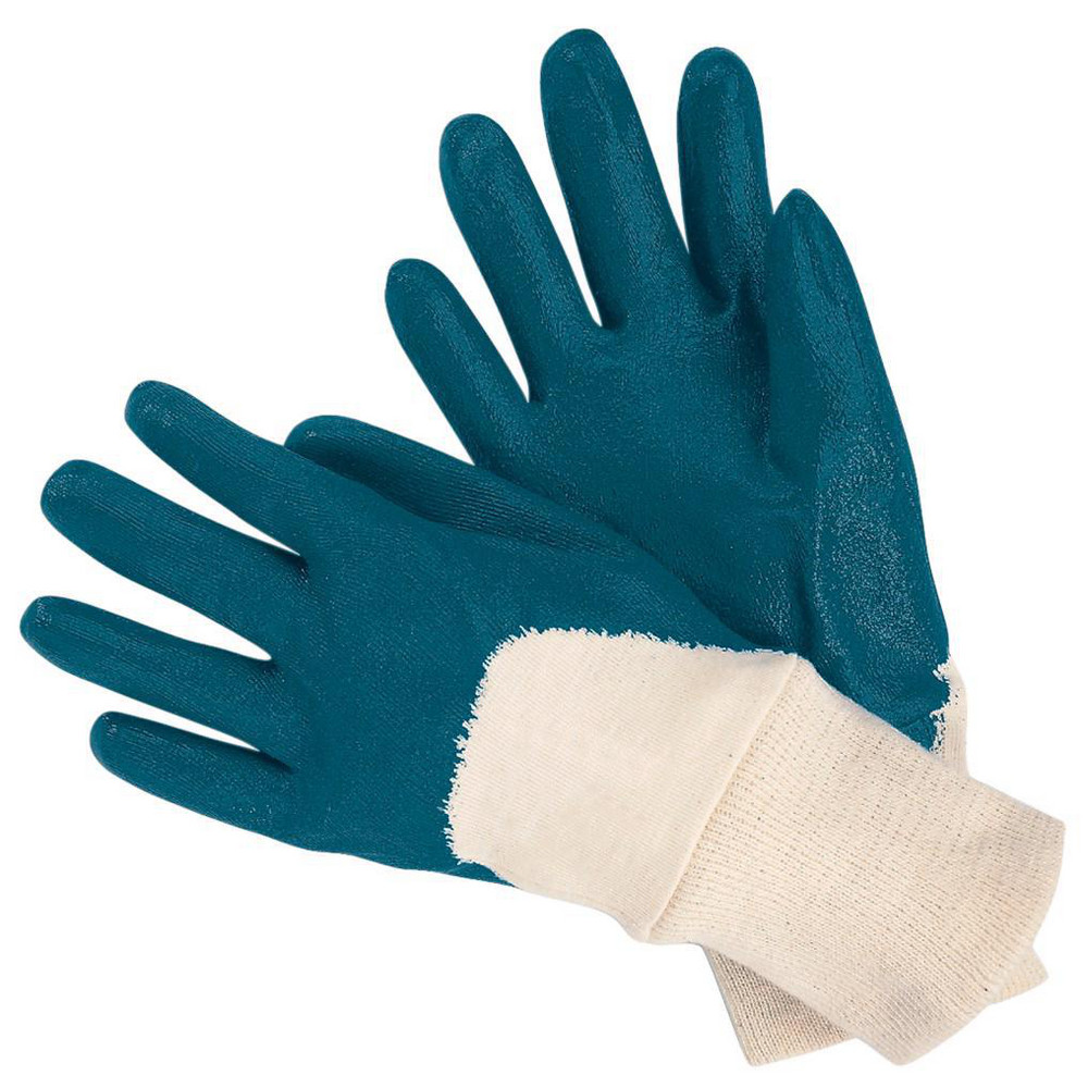 General Purpose Work Gloves: Medium, Nitrile Coated, Cotton Blend