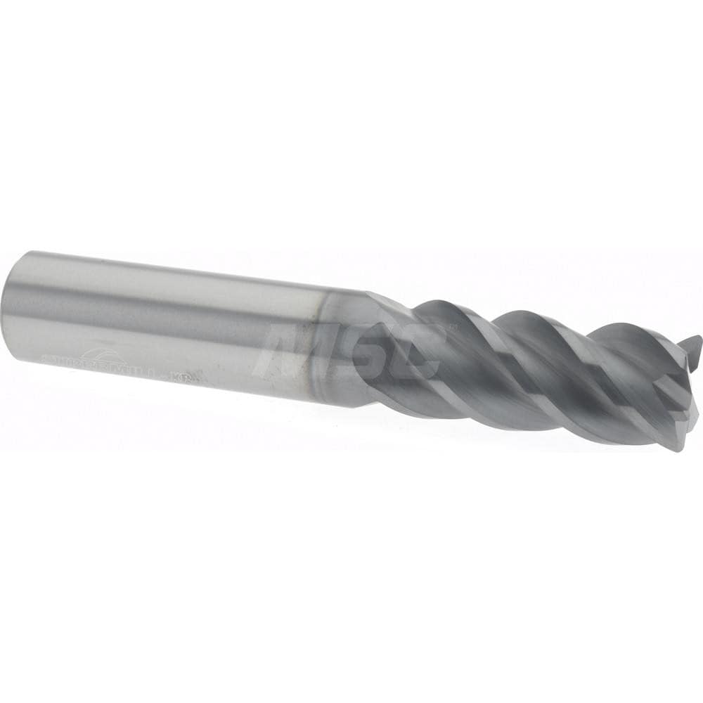 Supermill XP500MRA Corner Radius End Mill: 1/2" Dia, 1-1/4" LOC, 0.03" Radius, 4 Flutes, Solid Carbide 