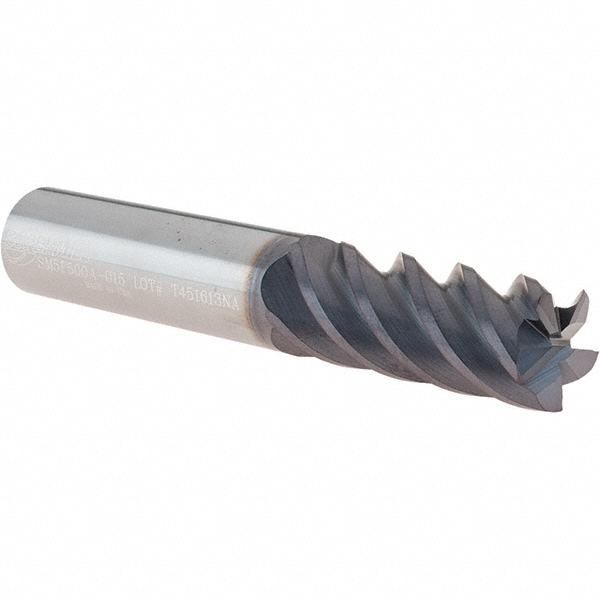 Supermill SM5F500A-015 Corner Radius End Mill: 1/2" Dia, 1-1/4" LOC, 0.015" Radius, 5 Flutes, Solid Carbide Image