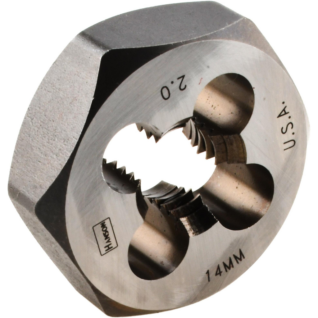 Irwin Hanson Hex Rethreading Die: M14x2, Right Hand, 1-7/16" Hex, Carbon Steel | Part #6952