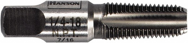 Standard Pipe Tap: 1 - 11-1/2, NPT, Taper, 5 Flutes, Carbon Steel, Bright/Uncoated - NPT, Taper Chamfer