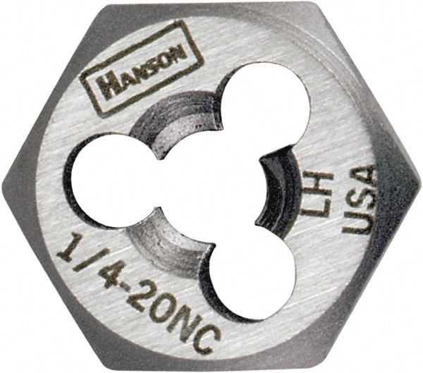 Irwin Hanson 7745 Hex Rethreading Die: 1/2-20 Thread, Left Hand, Carbon Steel 