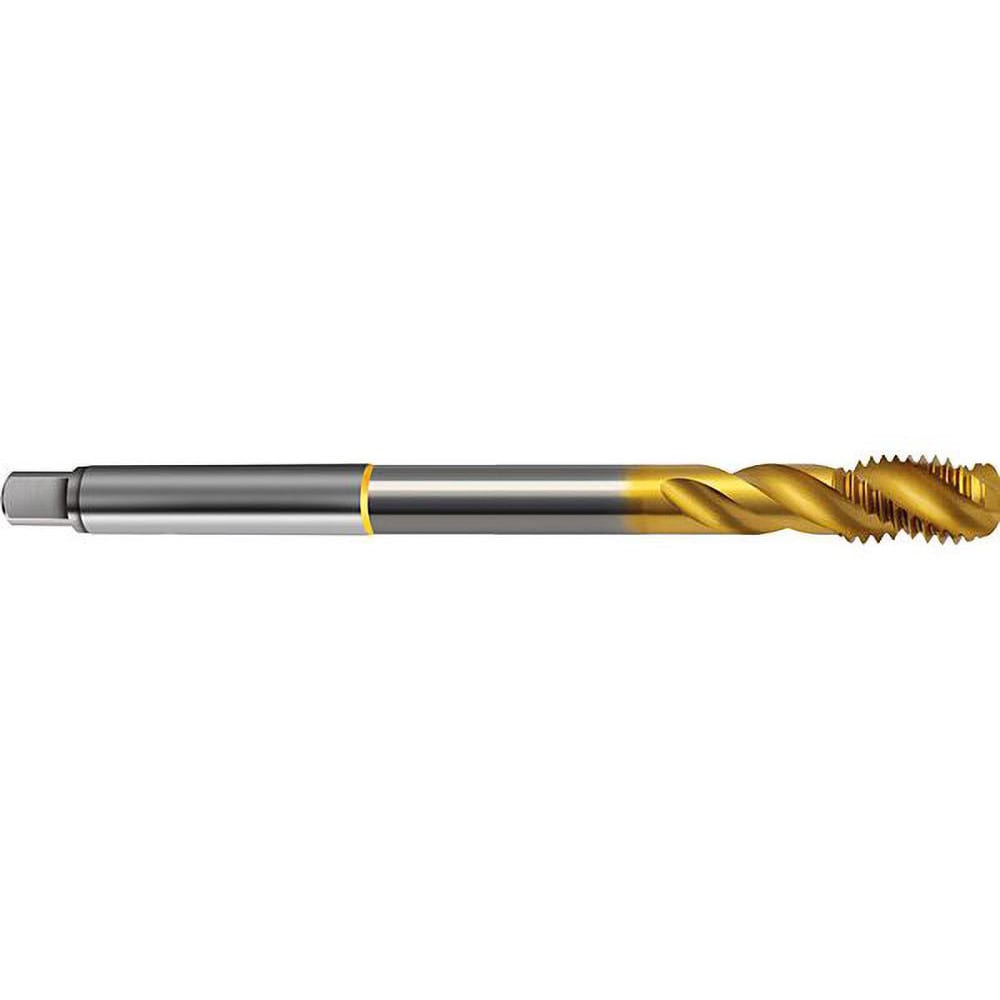 Spiral Flute Tap:  M3x0.5,  Metric,  Modified Bottoming,  6HX Class of Fit,  Cobalt,  TiN Finish