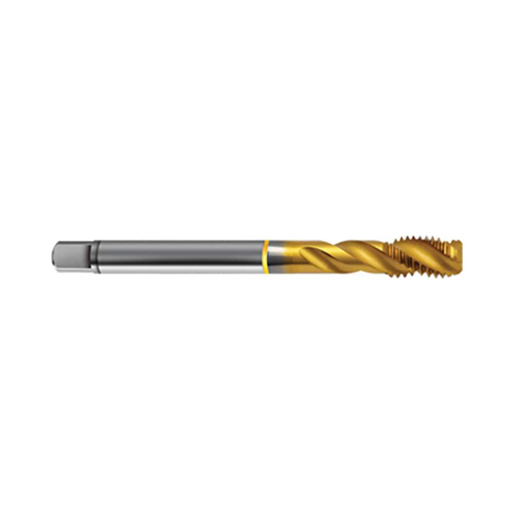 Spiral Flute Tap: M22x1.50 Metric Fine, 3 Flutes, Modified Bottoming, 6H Class of Fit, Powdered Metal, TIN Coated