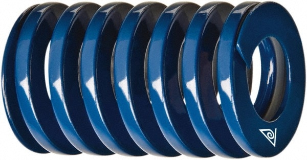 Die Spring: 1/2" Hole Dia, 9/32" Rod Dia, 2" Free Length, Blue