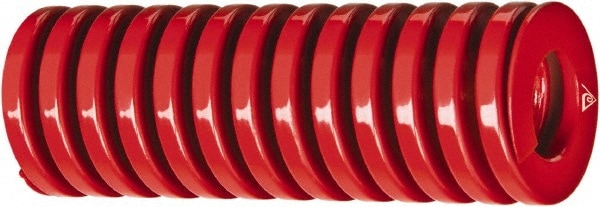 Die Spring: 3/4" Hole Dia, 3/8" Rod Dia, 2-1/2" Free Length, Red