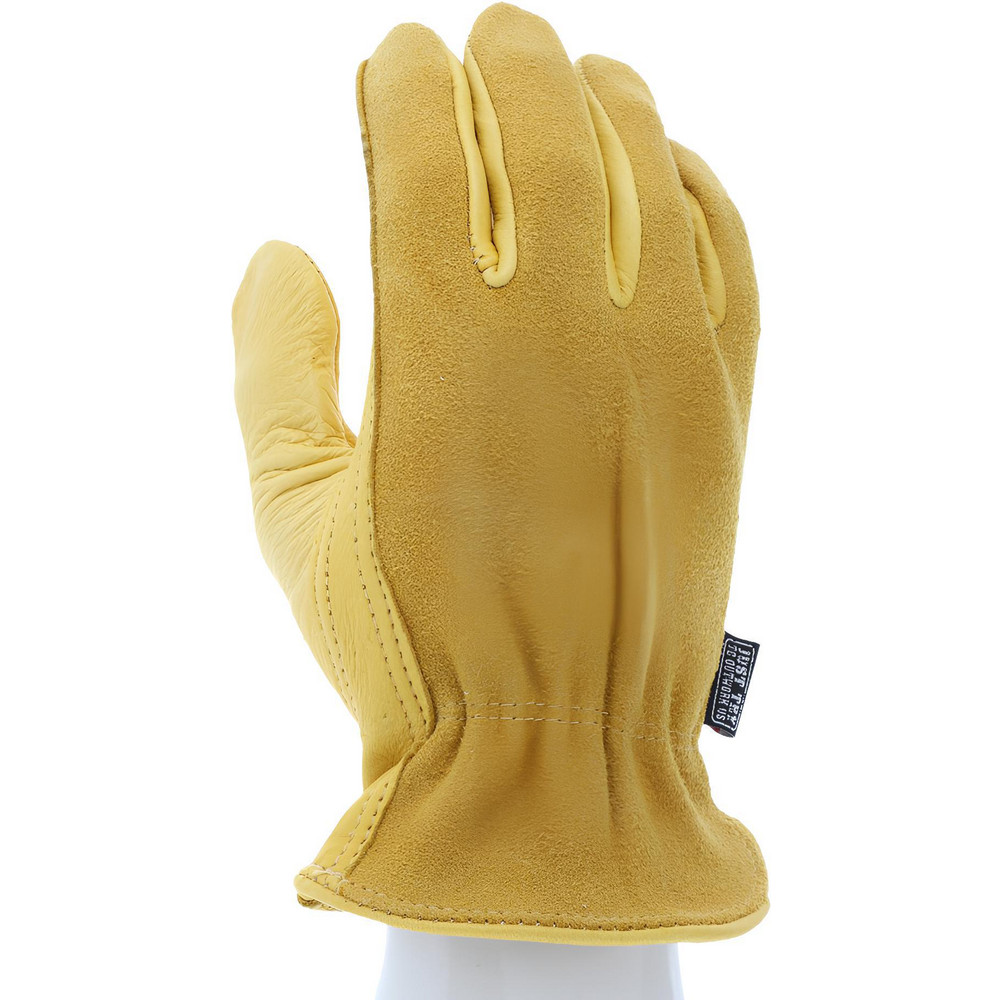Work Gloves: Memphis® 3505, Size Small, Deerskin Leather Lined, Deerskin Leather, General Purpose - Gold, Pair
