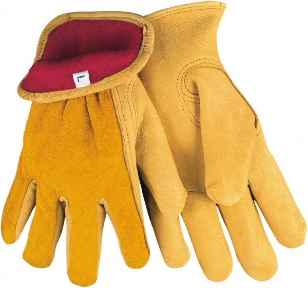MCR SAFETY 3555L Gloves: Size L, Deerskin 