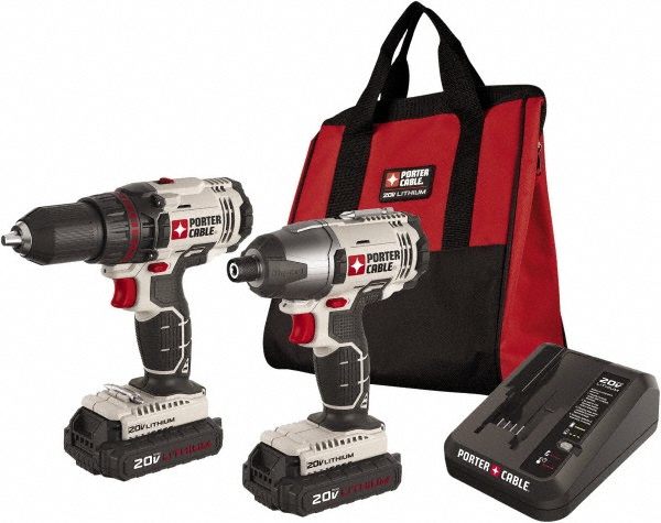 Cordless Tool Combination Kit: 20V - PCC600 1/2"Drill/Driver,  PCC641 1/4"Impact Driver
